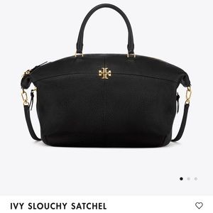 Tory Burch Ivy Slouchy Satchel expandable black